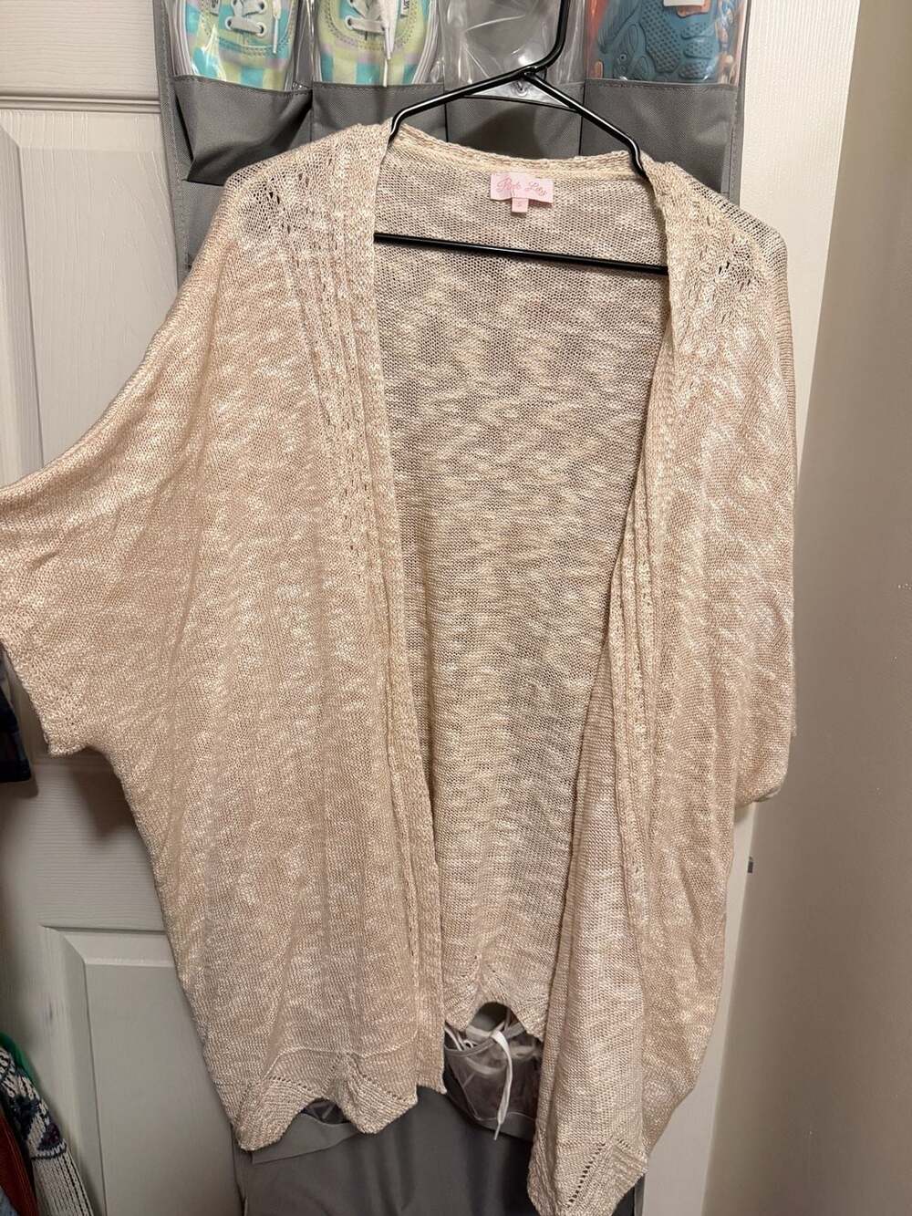 Pink Lily Open Front Knit Cardigan Sweater Size S